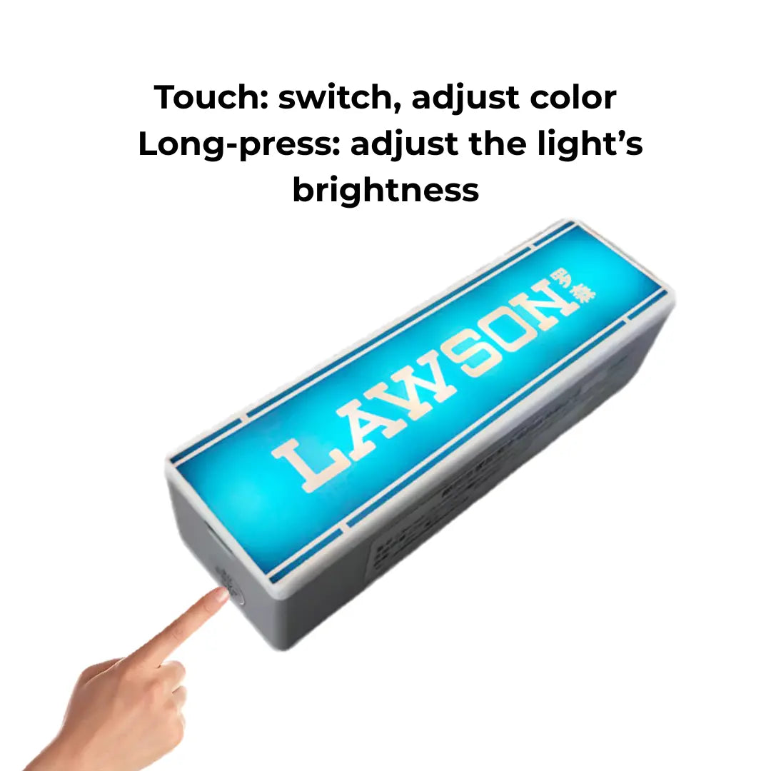 Konbini light magnet – rechargeable LED fridge magnet shaped like a Japanese storefront sign